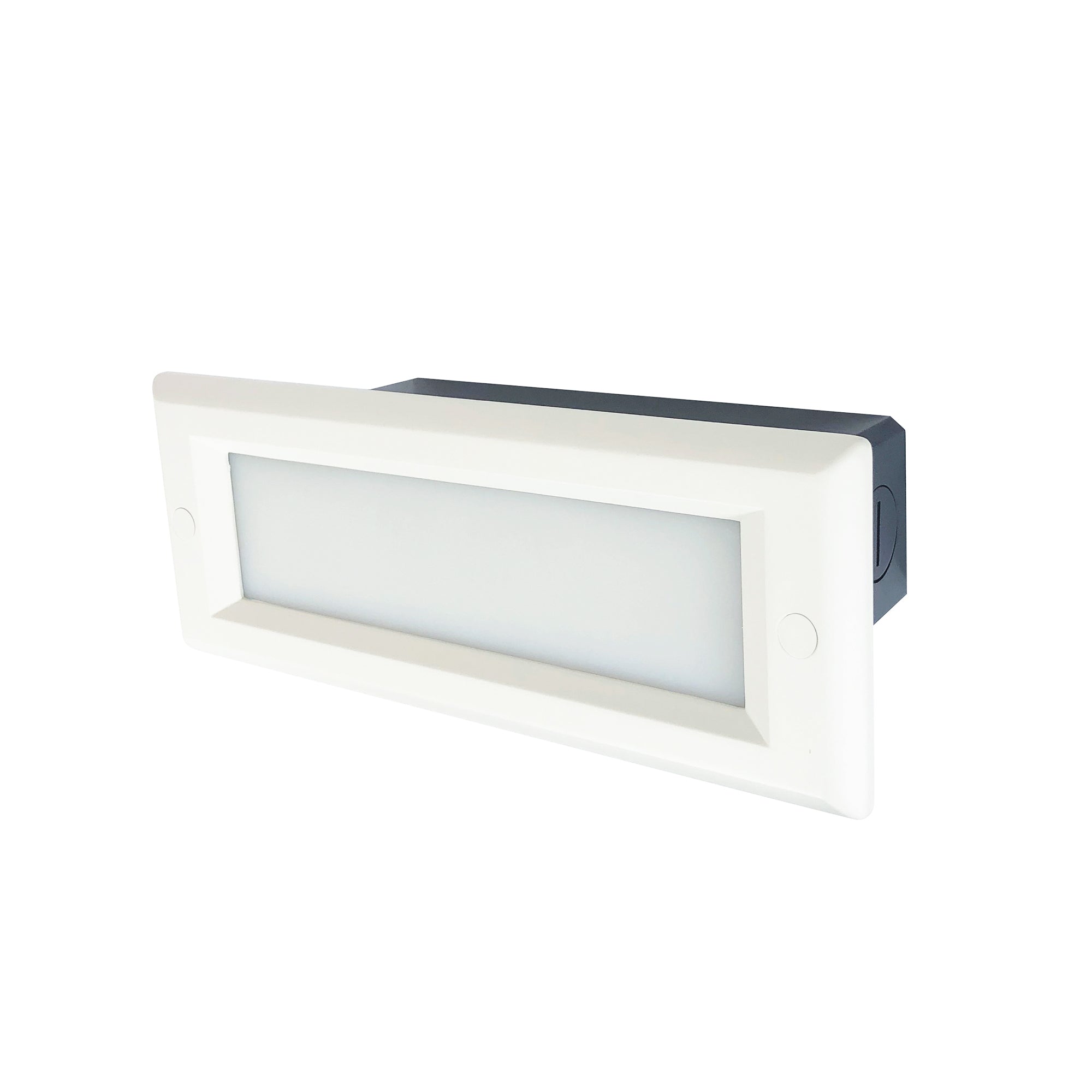 Nora Lighting NSW - 842/32W Brick Die - Cast LED Step Light w/ Frosted Lens Face Plate, 146lm / 4.6W, 3000K, White Finish - Sonic Electric
