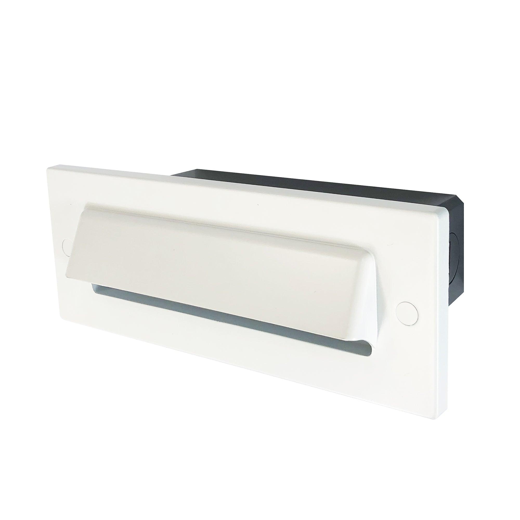 Nora Lighting NSW - 843/32W Brick Die - Cast LED Step Light w/ Horizontal Shroud Face Plate, 149lm / 4.6W, 3000K, White Finish - Sonic Electric