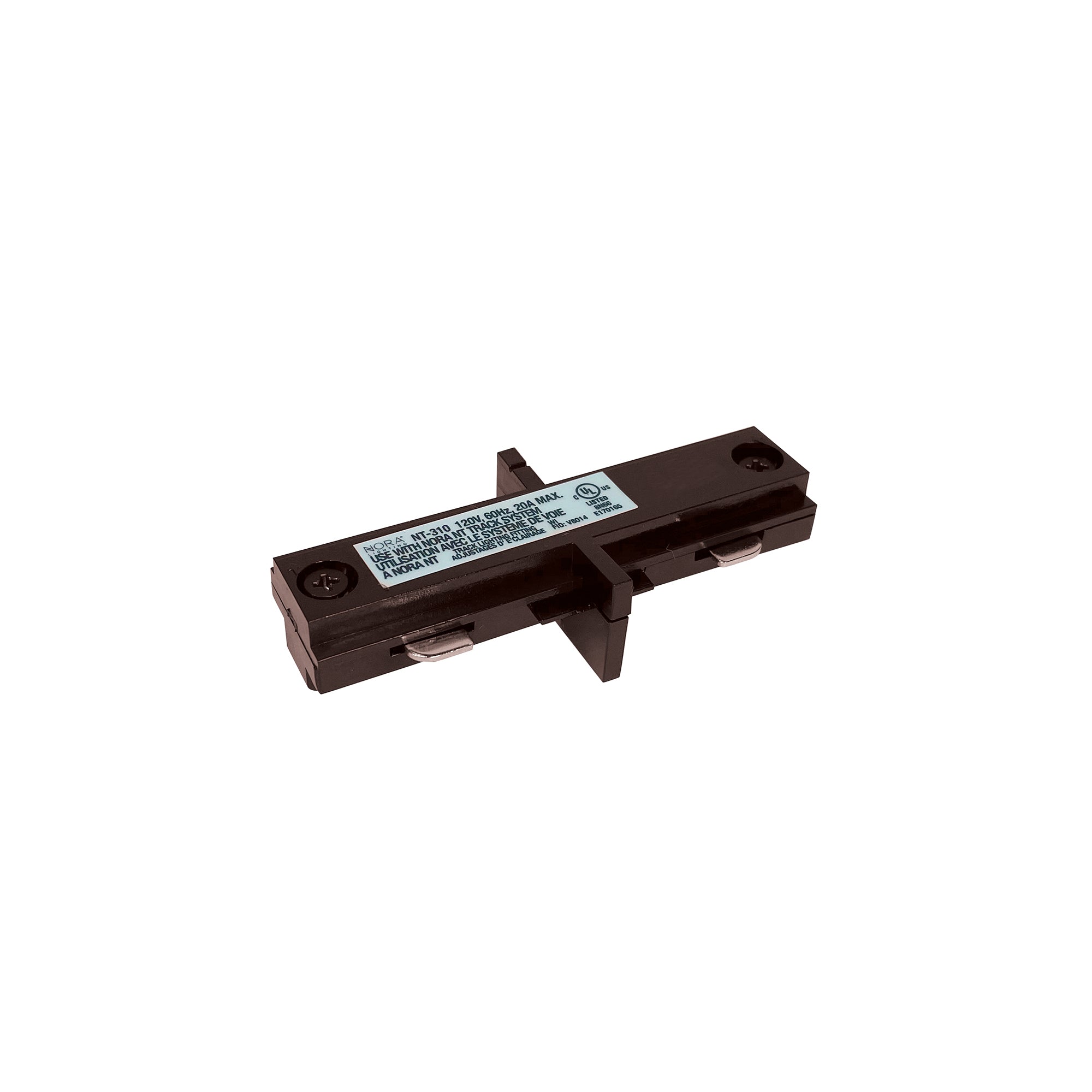 Nora Lighting NT - 310BZ Straight Connector for One - Circuit Track, Bronze Finish - Sonic Electric