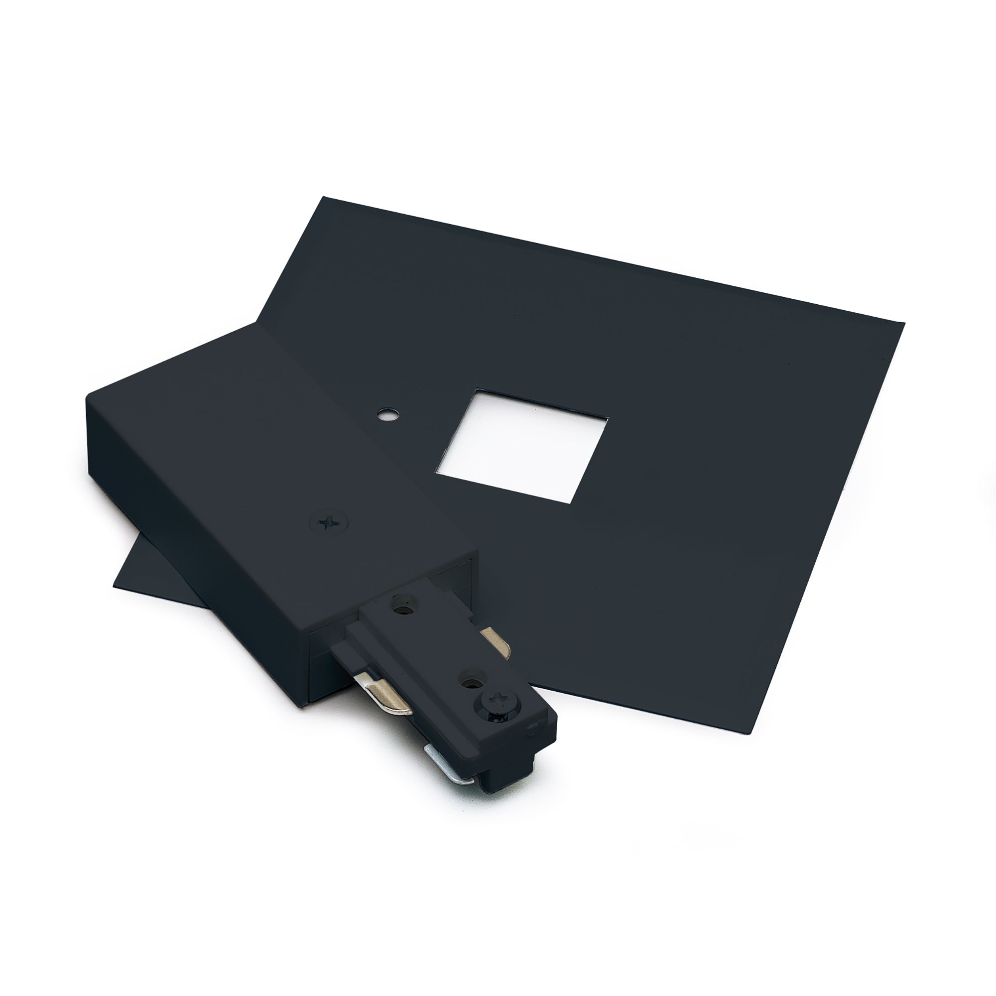 Nora Lighting NT - 311B Live End Feed with Cover for One - Circuit Track, Black Finish - Sonic Electric