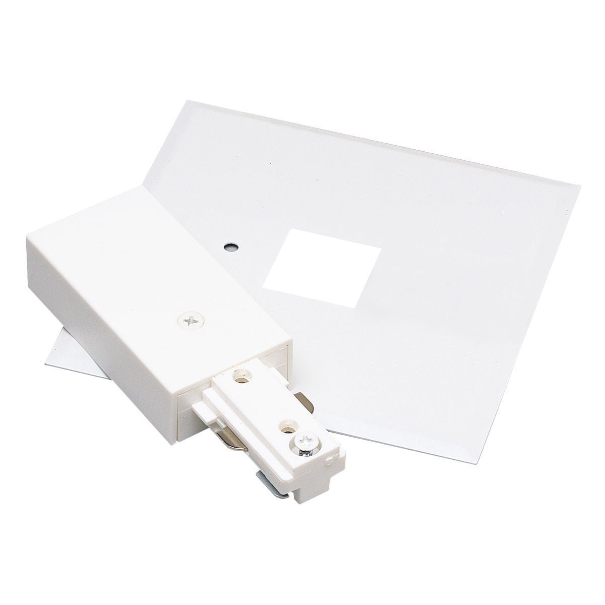 Nora Lighting NT - 311W Live End Feed with Cover for One - Circuit Track, White Finish - Sonic Electric