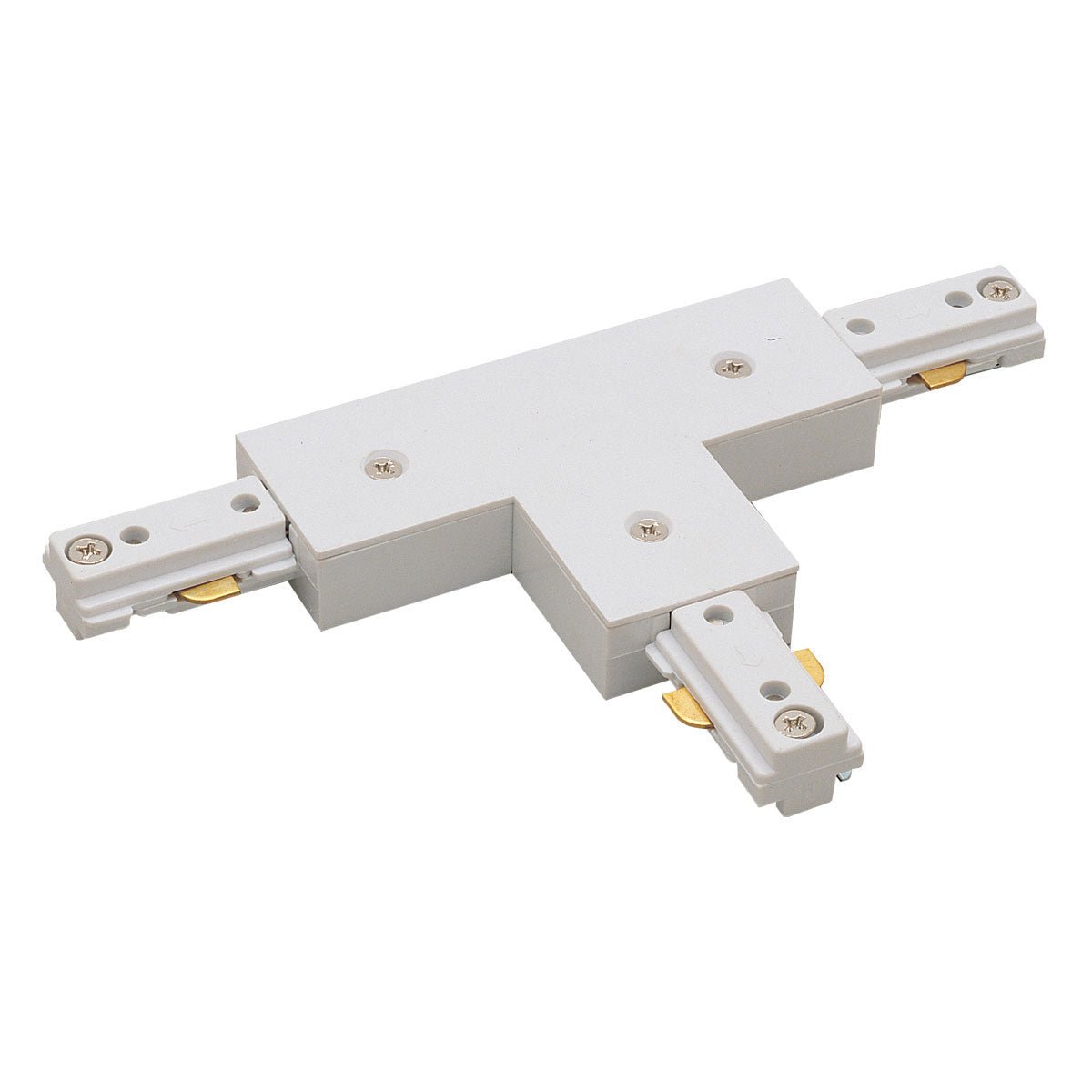 Nora Lighting NT - 314W/L T - Connector for One - Circuit Track (Left Polarity), White Finish - Sonic Electric