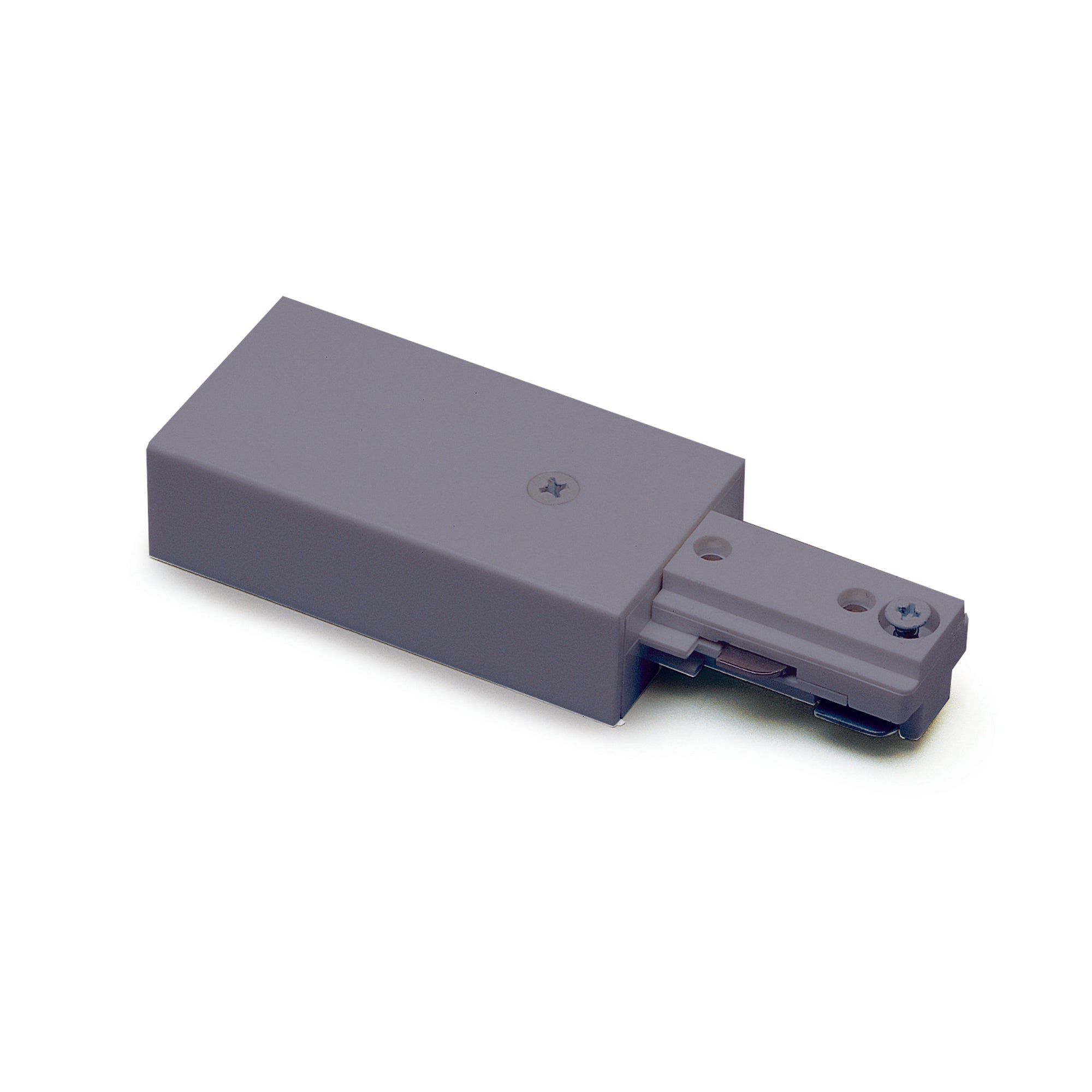 Nora Lighting NT - 316S Live End Feed for One - Circuit Track (Right Polarity), Silver Finish - Sonic Electric
