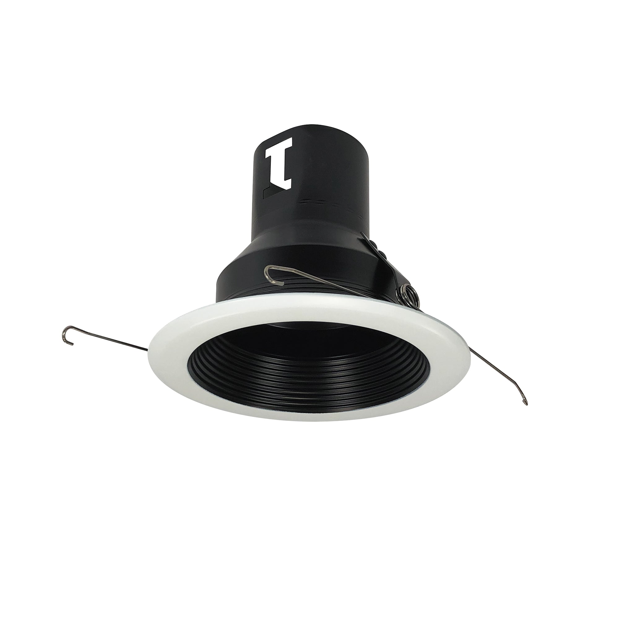 Nora Lighting NT - 5001B 5" Baffle Splay Trim w/ Flange, Black/White - Sonic Electric