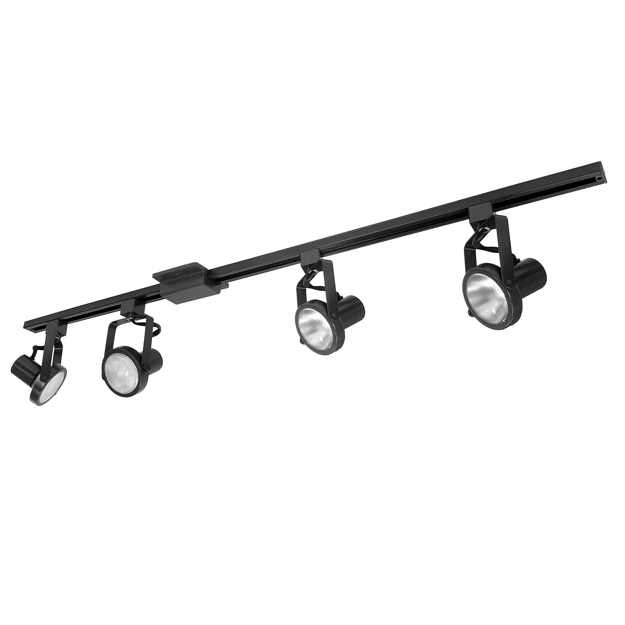 Nora Lighting NTL - 158B/4H 4 - ft Track Pack with (4) Gimbal Ring PAR30 Track Heads, Black - Sonic Electric