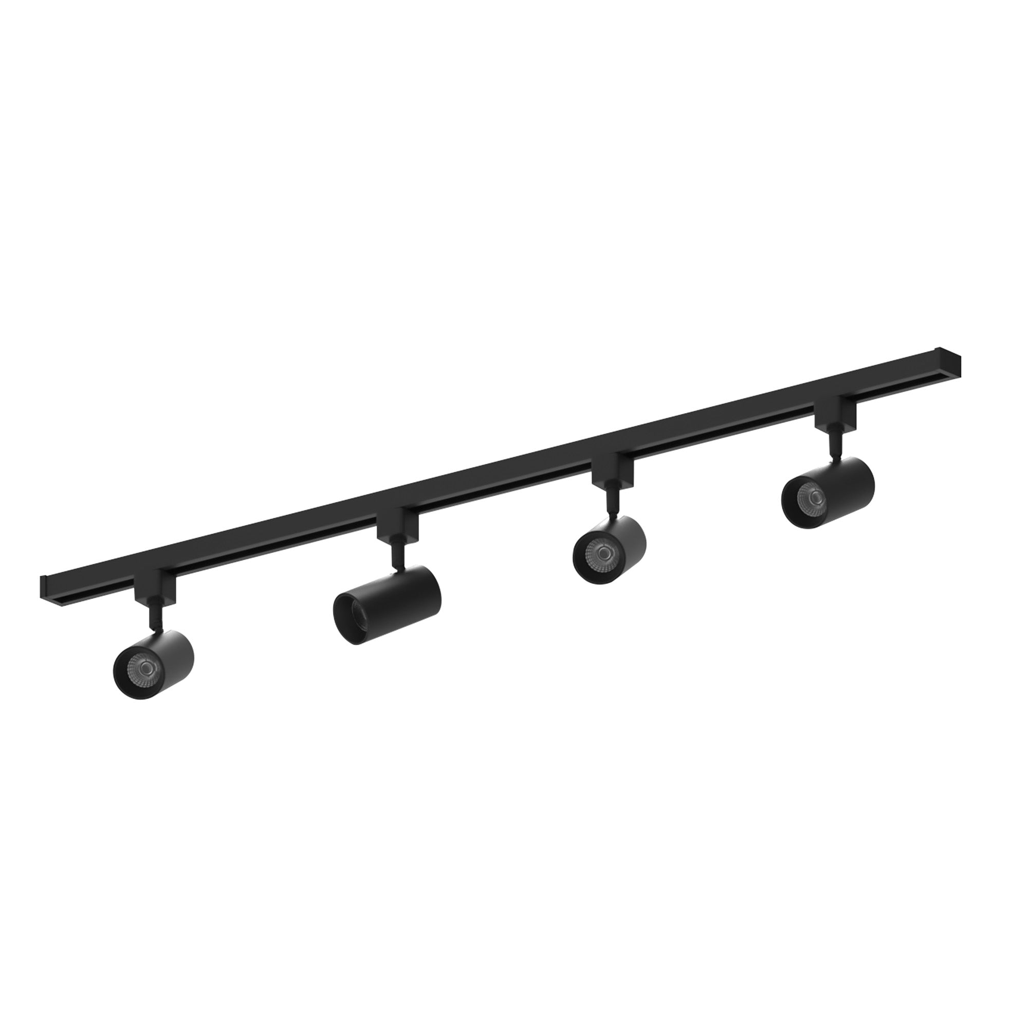 Nora Lighting NTLE - 864935NB/4H 4 - ft Track Pack with (4) MAX Mini 1000lm LED Track Heads, 3500K, Black Finish - Sonic Electric