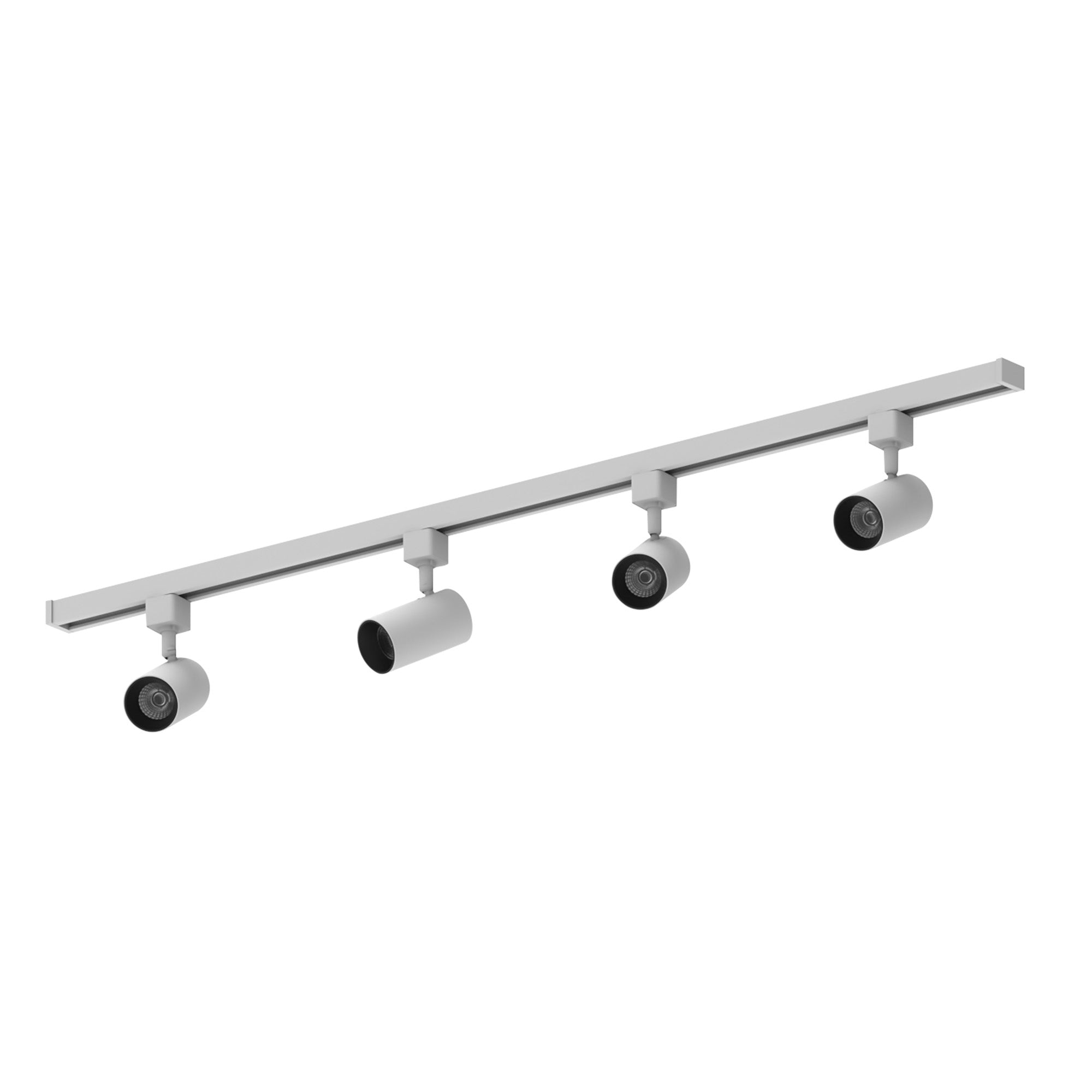 Nora Lighting NTLE - 864940NW/4H 4 - ft Track Pack with (4) MAX Mini 1000lm LED Track Heads, 4000K, White Finish - Sonic Electric