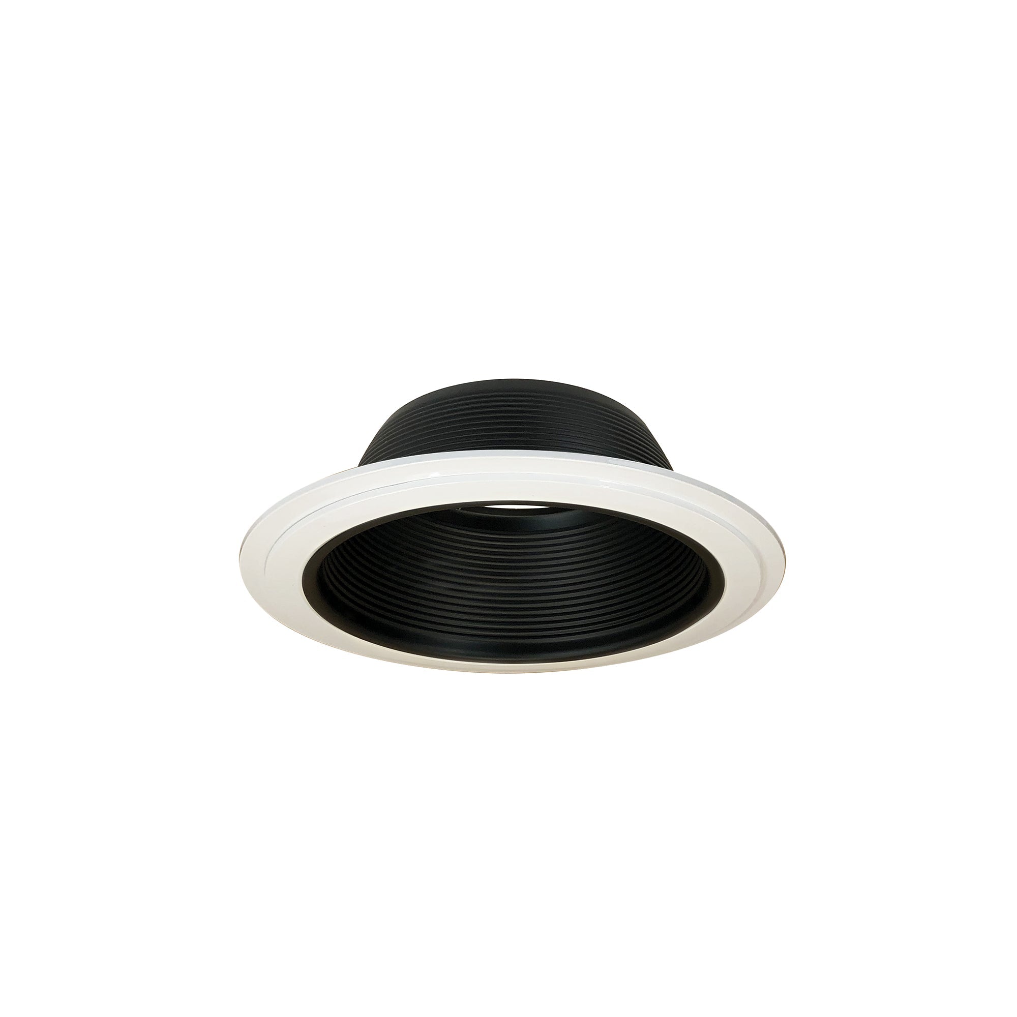 Nora Lighting NTM - 30/2R 6" BR/PAR30 Stepped Baffle w/ Regular & Oversize Plastic Rings, Black/White - Sonic Electric