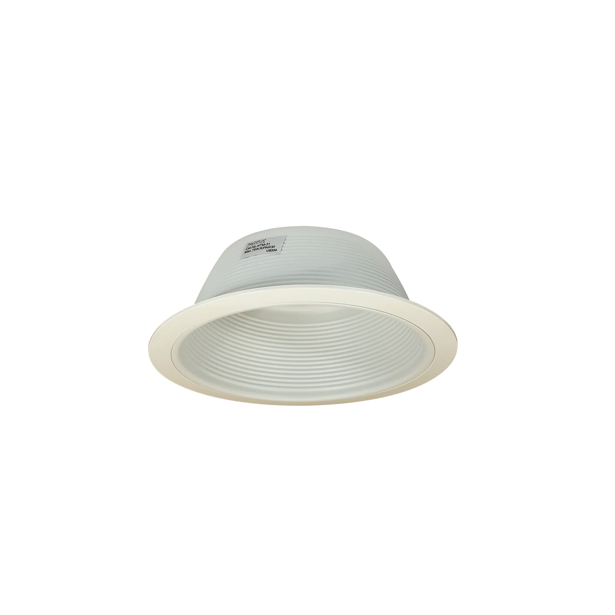 Nora Lighting NTM - 31 6" BR/PAR30 Stepped Baffle w/ Plastic Ring, White - Sonic Electric