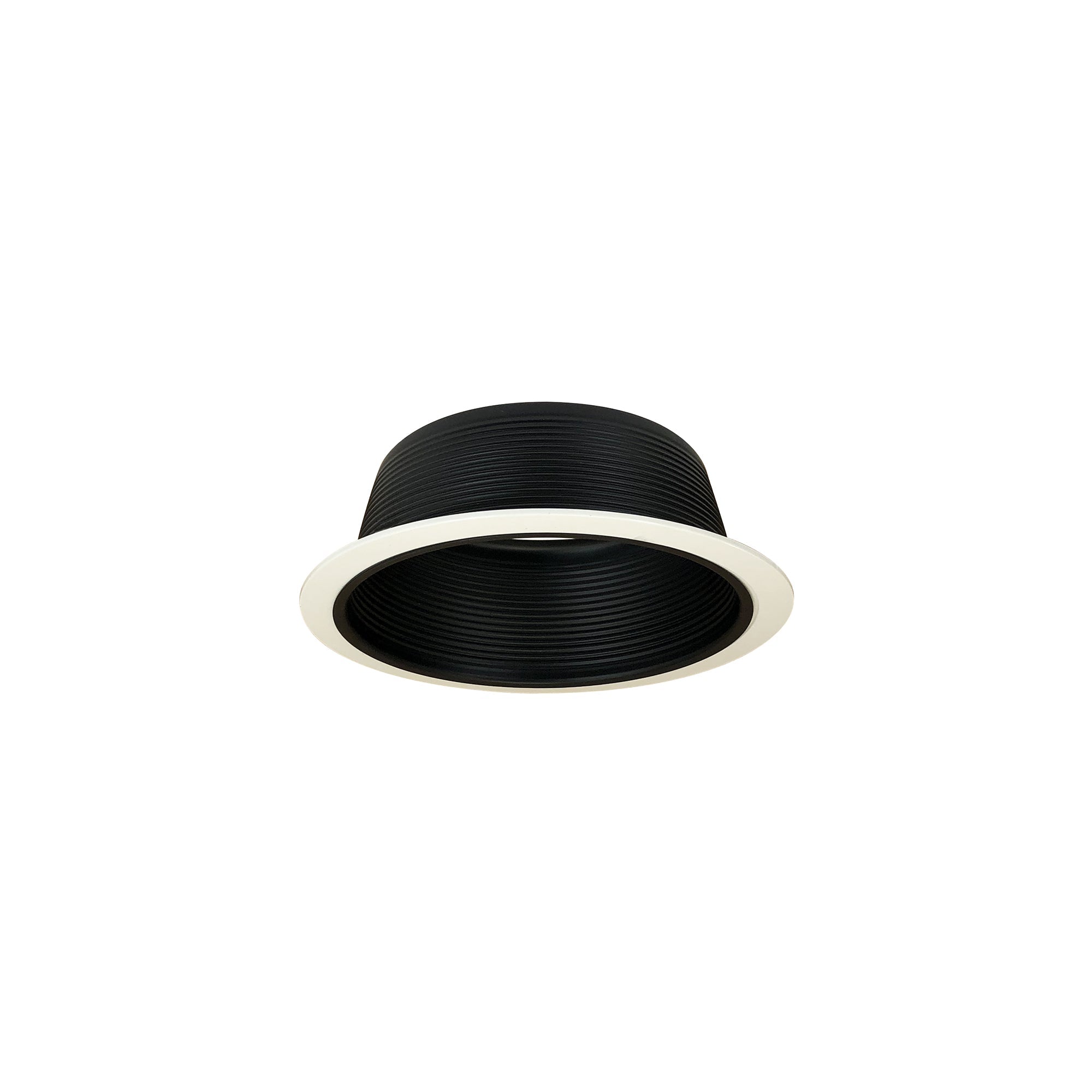 Nora Lighting NTM - 40 6" Stepped Baffle w/ Plastic Ring, Black/White - Sonic Electric