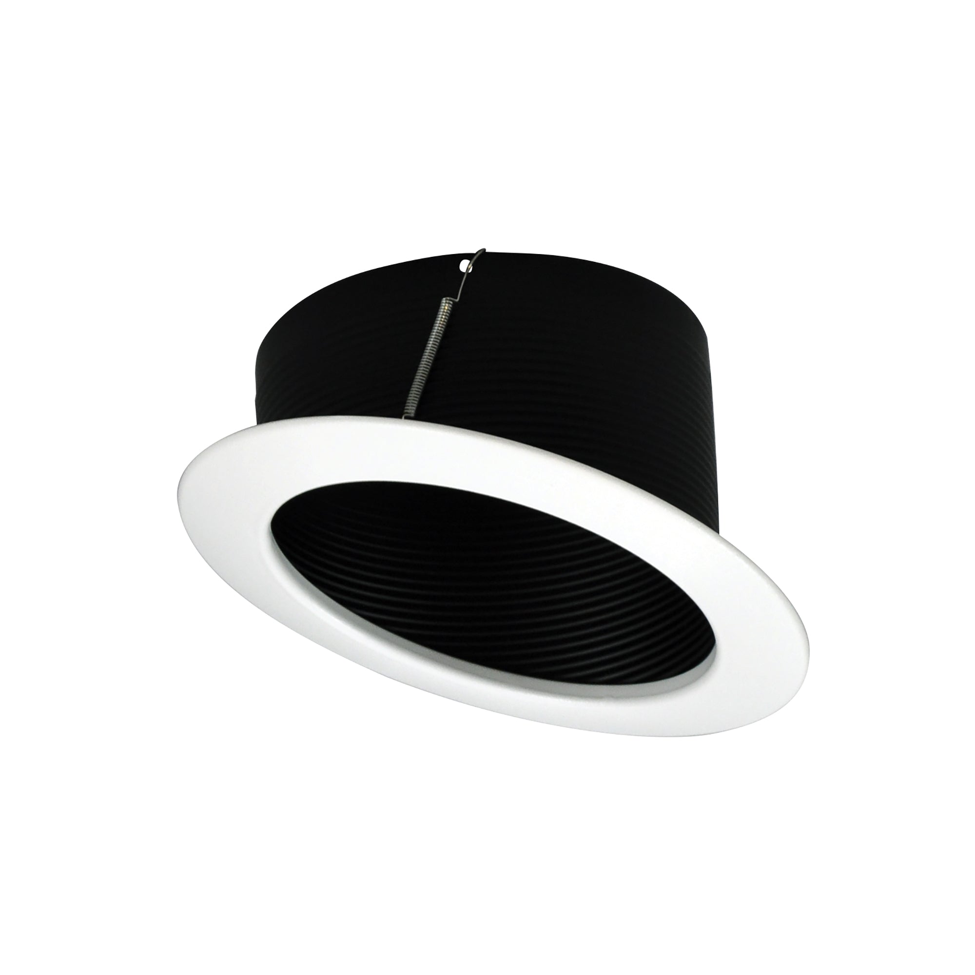 Nora Lighting NTM - 615B 6" Sloped Metal Baffle Trim, Black/White - Sonic Electric