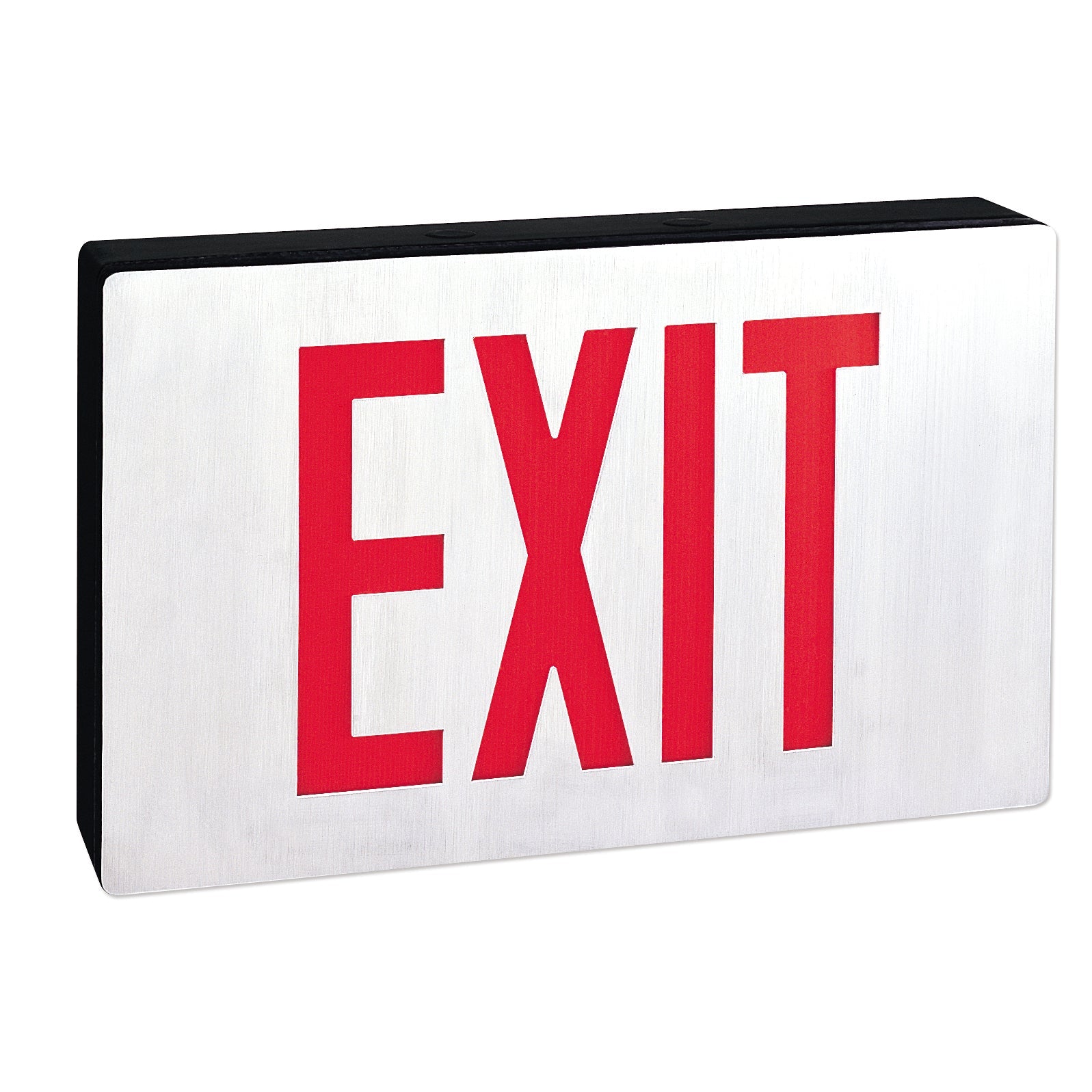 Nora Lighting NX - 505 - LED/R/2F Die - Cast LED Exit Signs with AC only, Red Letters, Black Housing, 2 Faces - Sonic Electric