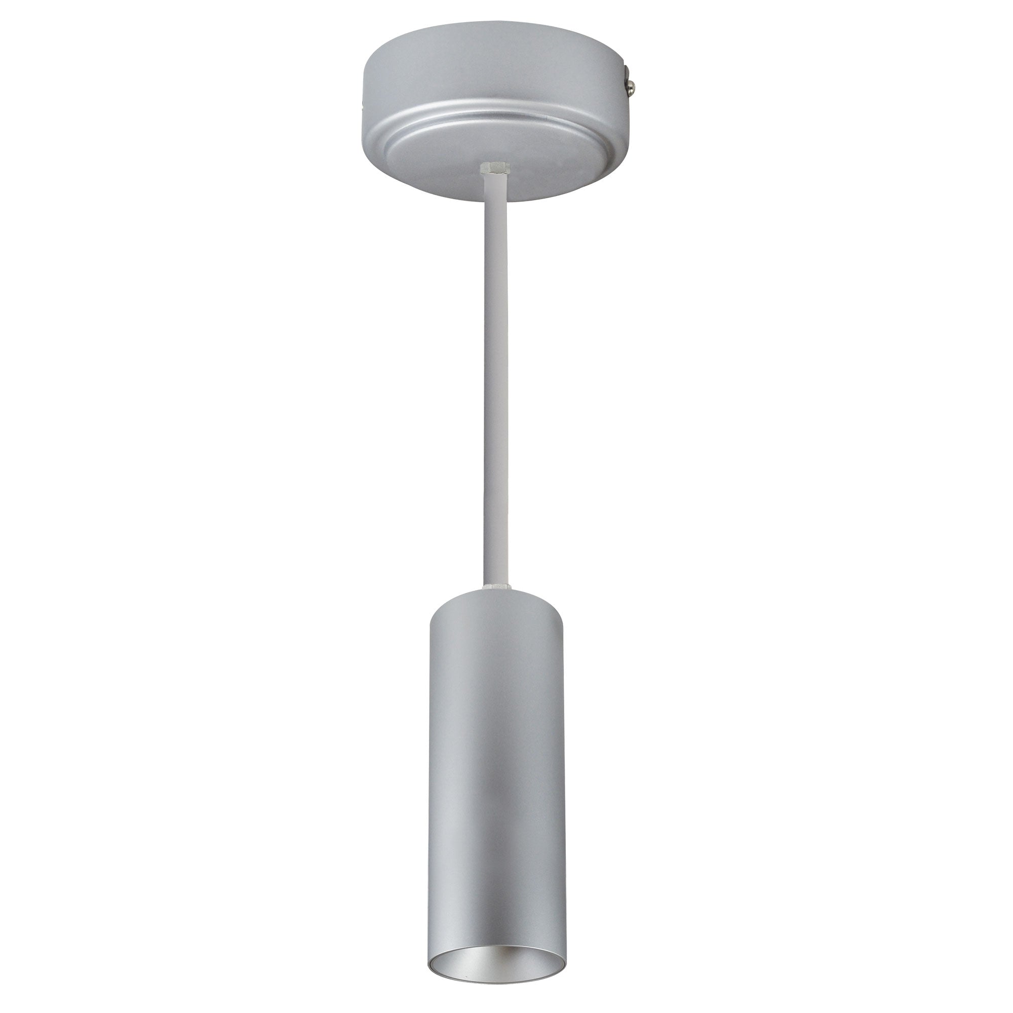 Nora Lighting NYLM - 2ST40XSSLE3A/36 2" iLENE 36" Stem Mount Mini Cylinder, 1000lm, 15W, 4000K, Silver, 120V Triac/ELV Dimming - Sonic Electric
