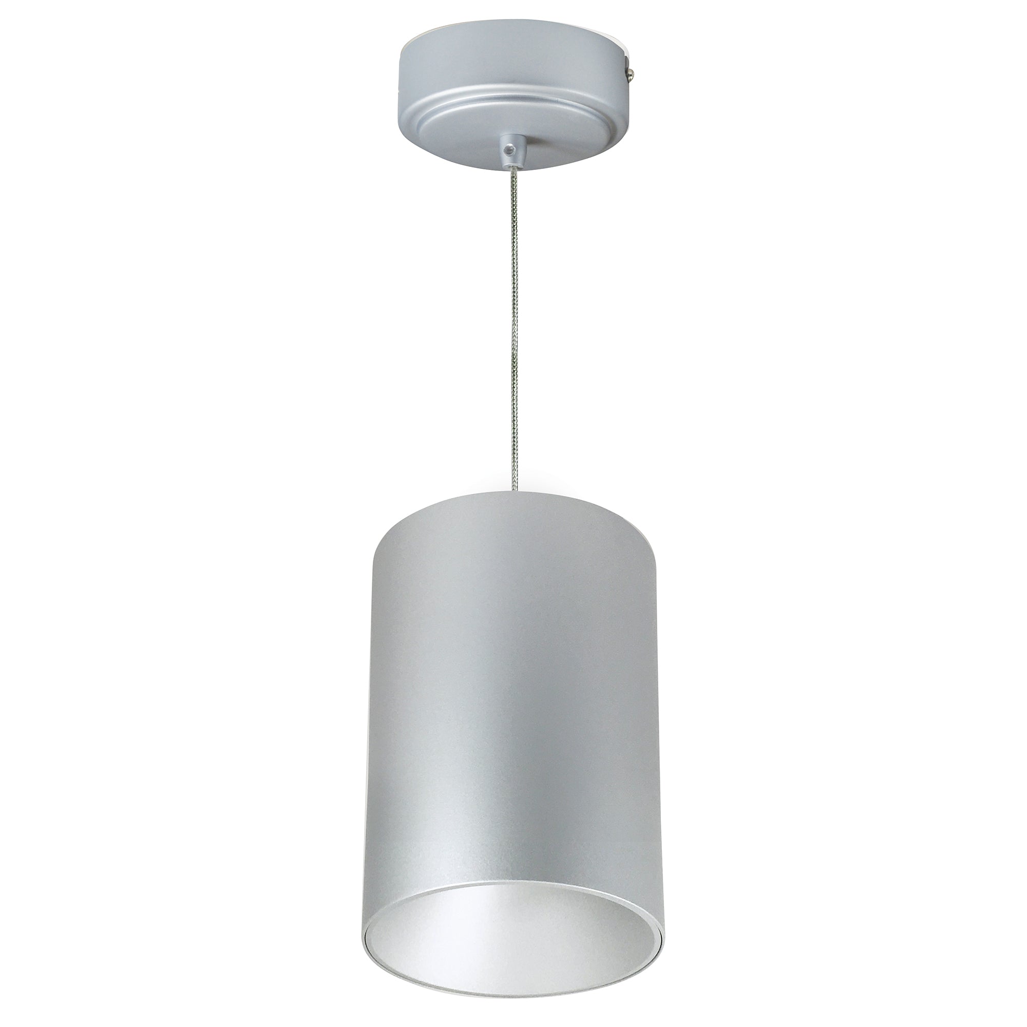 Nora Lighting NYLM - 5C30XSSLE4 5" iLENE Cable Mount Mini Cylinder, 2000lm, 40W, 3000K, Silver, 120V Triac/ELV/0 - 10V & 277V 0 - 10V Dimming - Sonic Electric