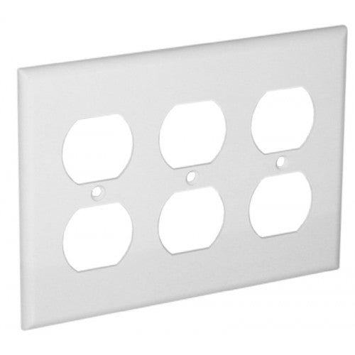 Orbit OP83-W 3-Gang Wall Plate Duplex - White