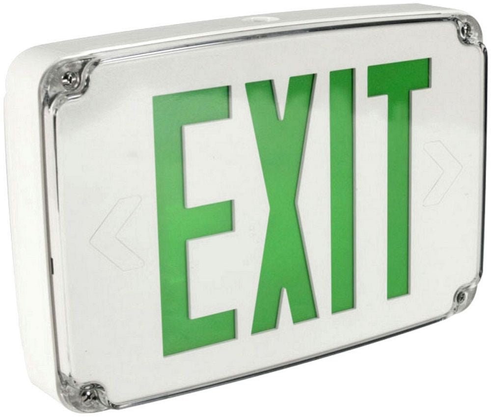 Orbit ESLN4M - W - 2 - R - 2C - 277 Micro Led Wet Lctn Exit Sign, Wht Hsg,2f,rd Ltrs, 2c, 277v - Sonic Electric