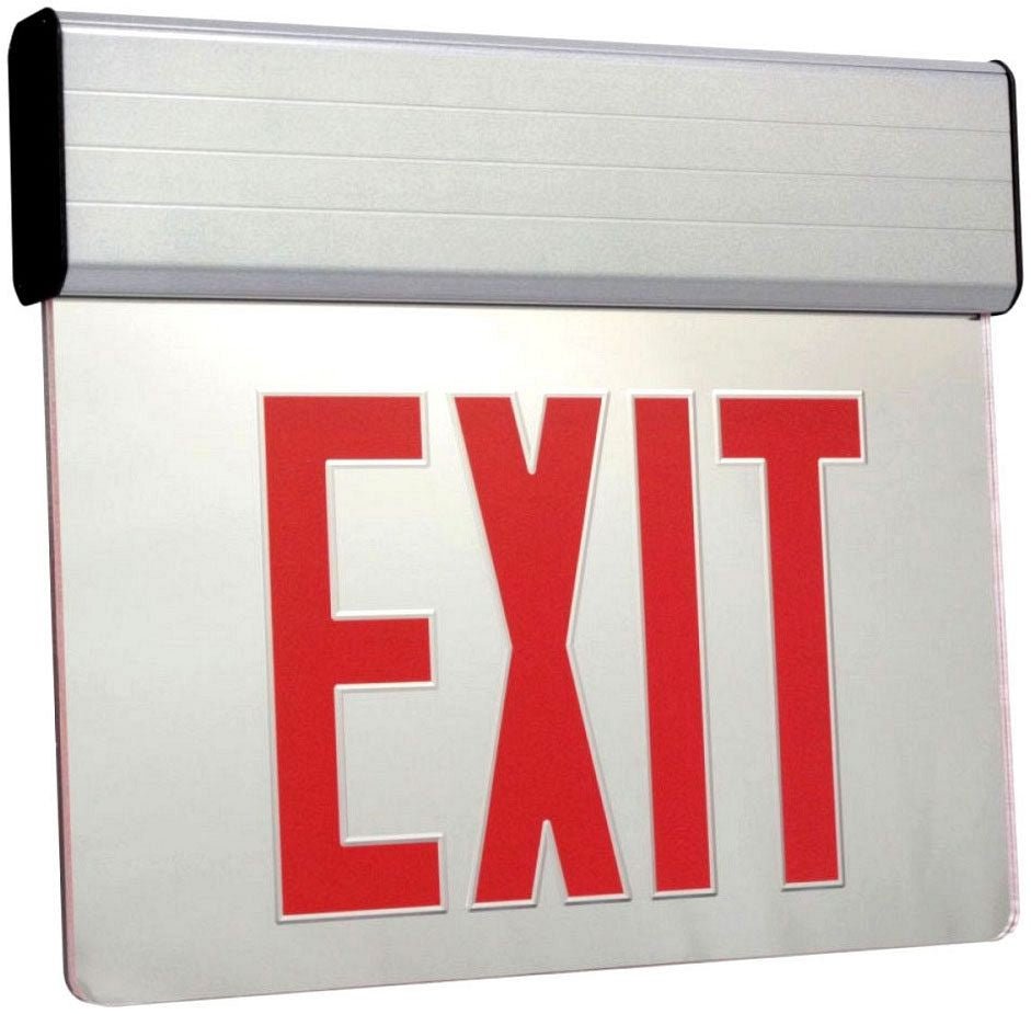 Orbit ESSE - W - 2 - R - 2C - 277 Led Surf Edge - lit Exit Sign, Wht Cas,2f, Rd Ltrs, 2c, 277v - Sonic Electric