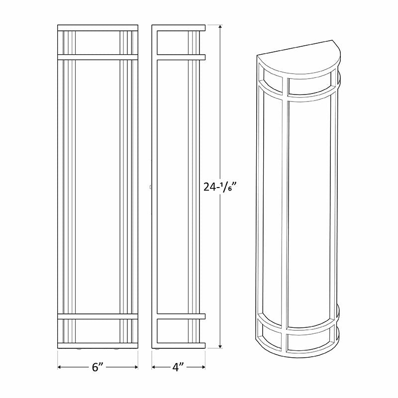 Westgate LDSXL-MCT-DD-SIL LED 24" Outdoor/Indoor Wall Sconce - Oil Rubbed Bronze