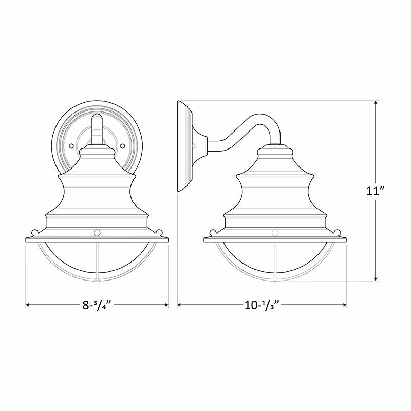 Westgate LRS-SWG-MCT5-ORB LED Seaside Wall Light with Wireguard - Oil Rubbed Bronze