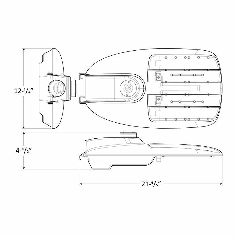 Westgate STL3-150W-50K-480V LED Street/Roadway Lights with NEMA Twist-Lock Photocell Socket - Light Grey