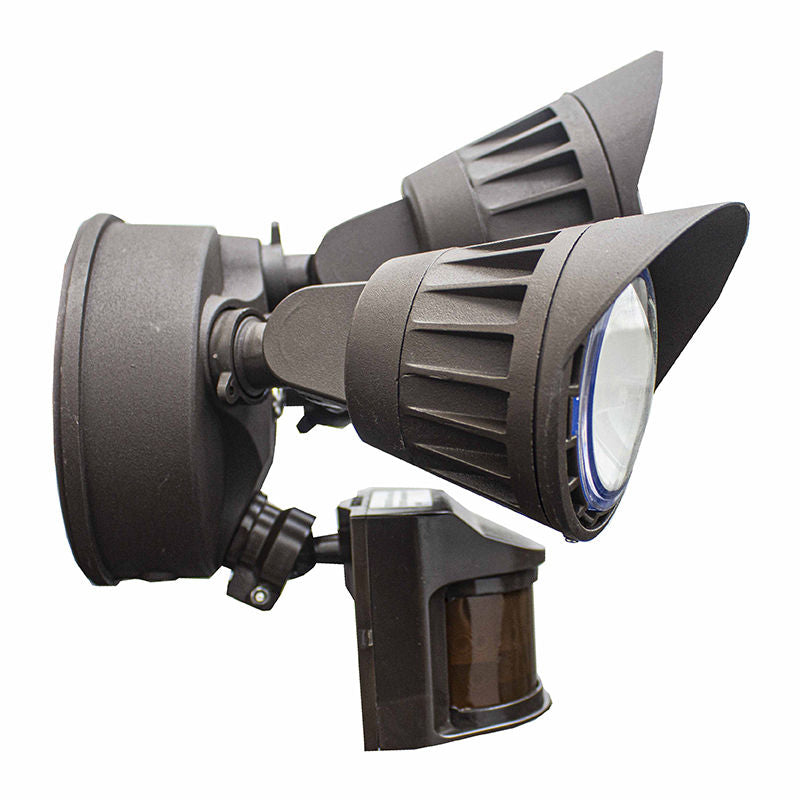 Westgate SL-30W-MCT-BZ-P LED 3-heads Security Light With PIR Sensor - Bronze