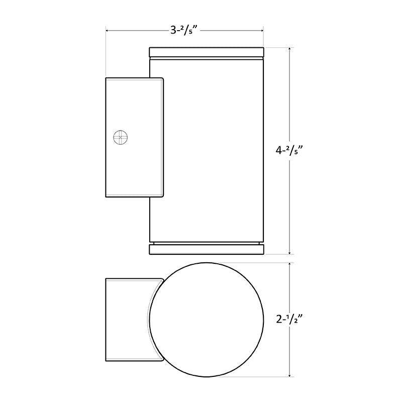 Westgate WMC2-12V-DL-MCT-ORB 12V 12" LED Wall Cylinder Light - Black