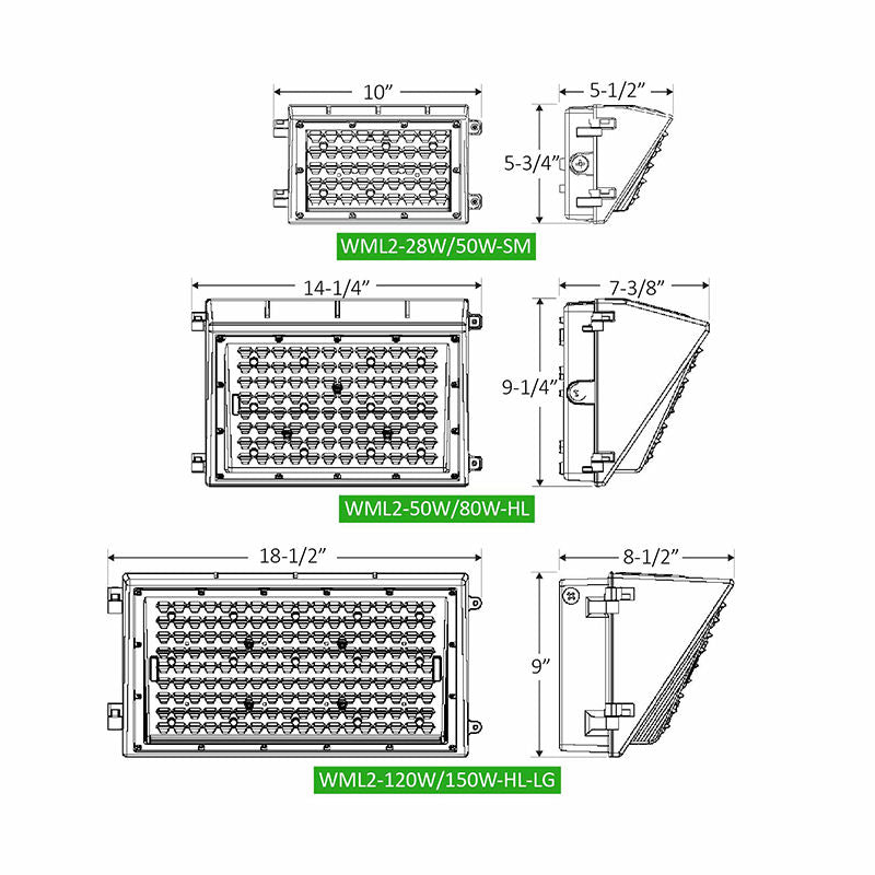 Westgate WML2-SERIES 150W 4000K LED Non-Cutoff 2nd Generation Wall Pack - Dark Bronze