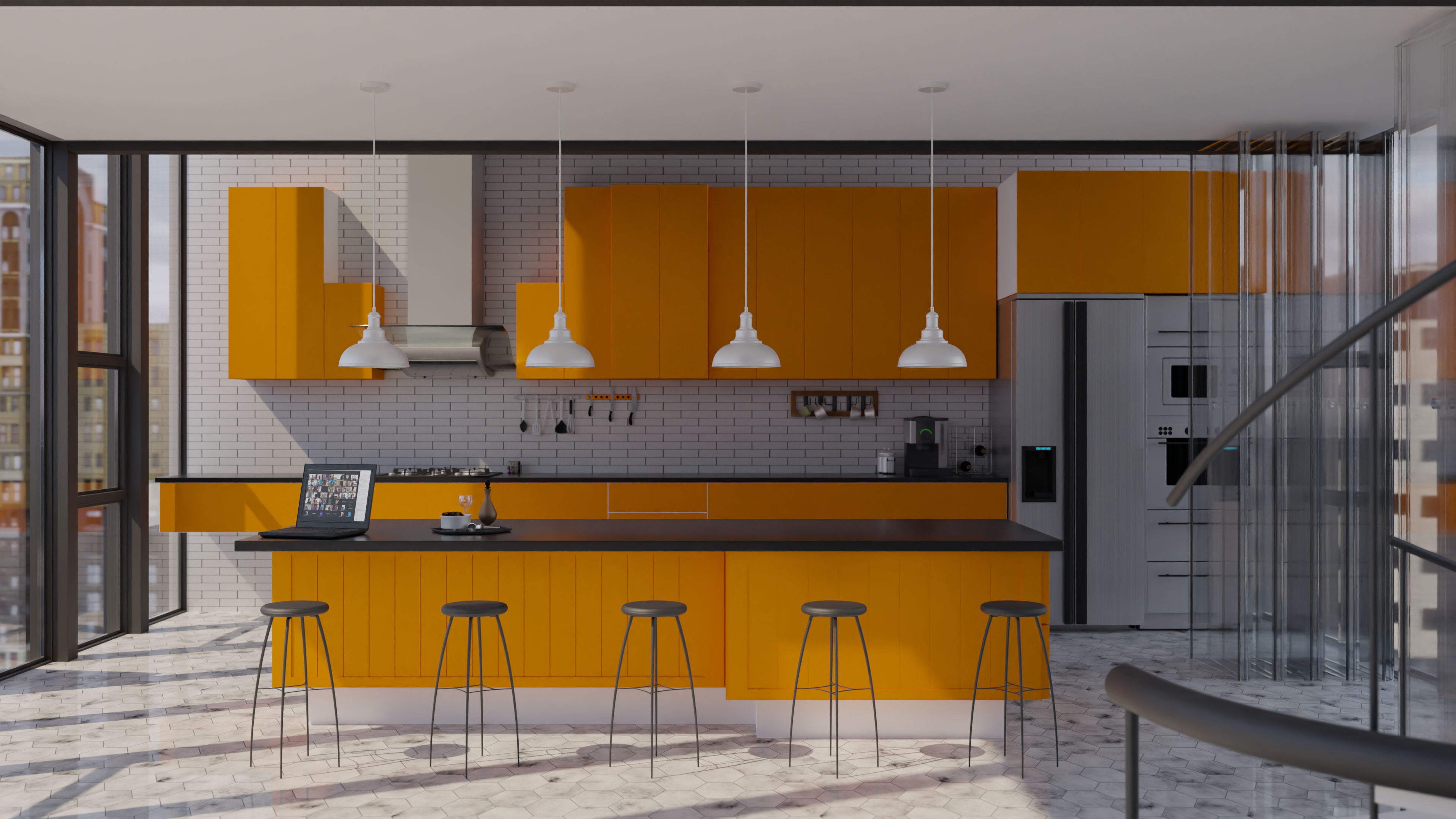 Westgate 25W Integrated LED Vintage Pendant Lights, Black Or White