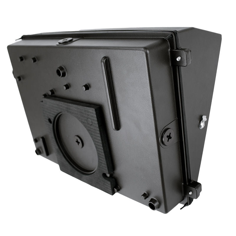 Westgate WMXE-EM-SERIES 45-85W Adjustable Traditional Glass Lens Wall Pack with Emergency Backup - Black