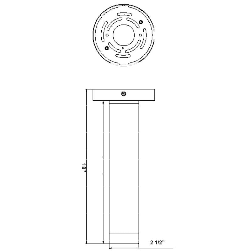 Westgate CMC2XL-MCT-DD-BK 2" Round Architectural Ceiling & Suspended Cylinder Light - Black