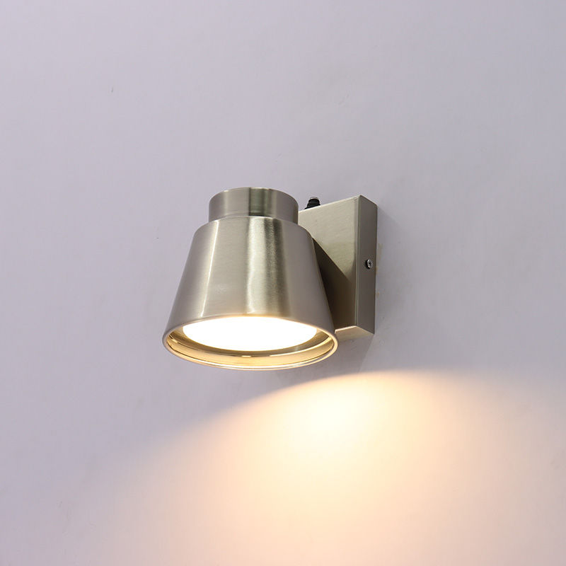 Westgate LRS-MC-MCT5-P-BN 5" Height Mini-Cone Outdoor Wall Sconce with Photocell - Brushed Nickel