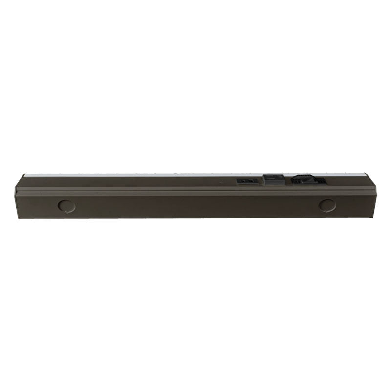 Westgate PSAL-18-2R-MCT5-BR 18in Angled 2-rec Power Strip and Uc Light 20a 600lm Cr90 5cct - Bronze