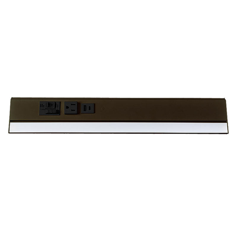 Westgate PSAL-42-4R-MCT5-BR 42in Angled 4-rec Power Strip and Uc Light 20a 1275lm Cr90 5cct - Bronze