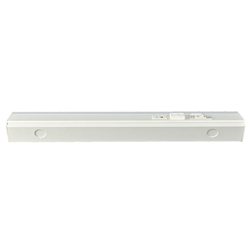 Westgate PSAL-18-2R-MCT5-WH 18in Angled 2-rec Power Strip and Uc Light 20a 600lm Cr90 5cct - White