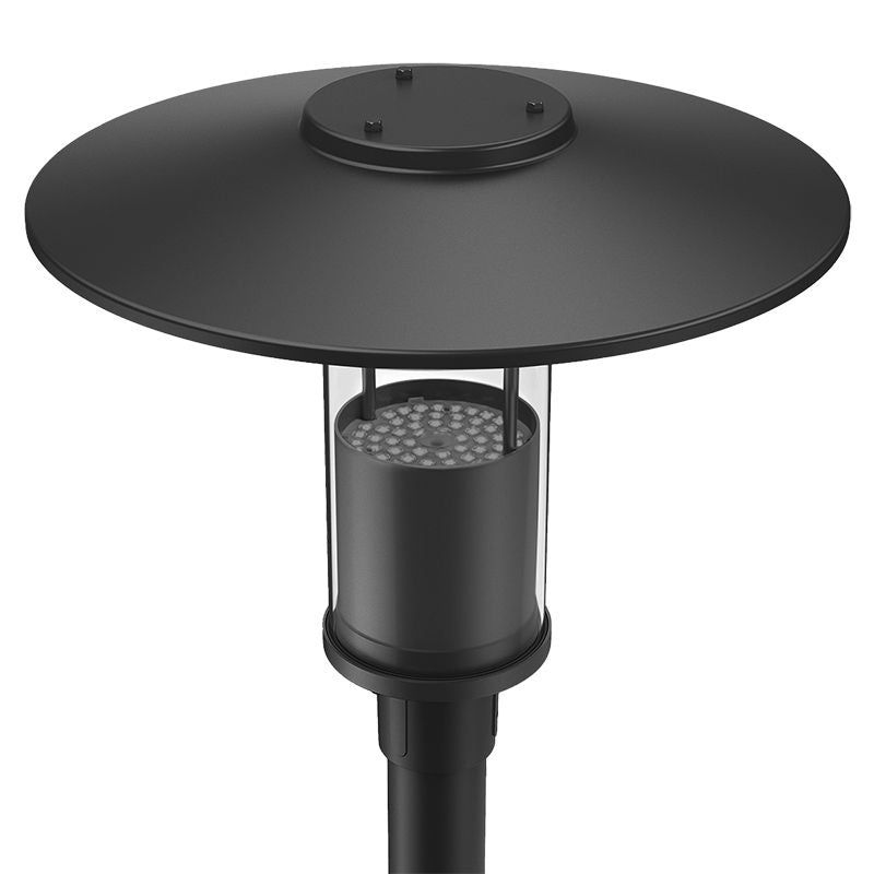 Westgate GPH-12-40W-MCTP-BK Modern Top-Hat Post-Top Area Light with Indirect Light Source - Black