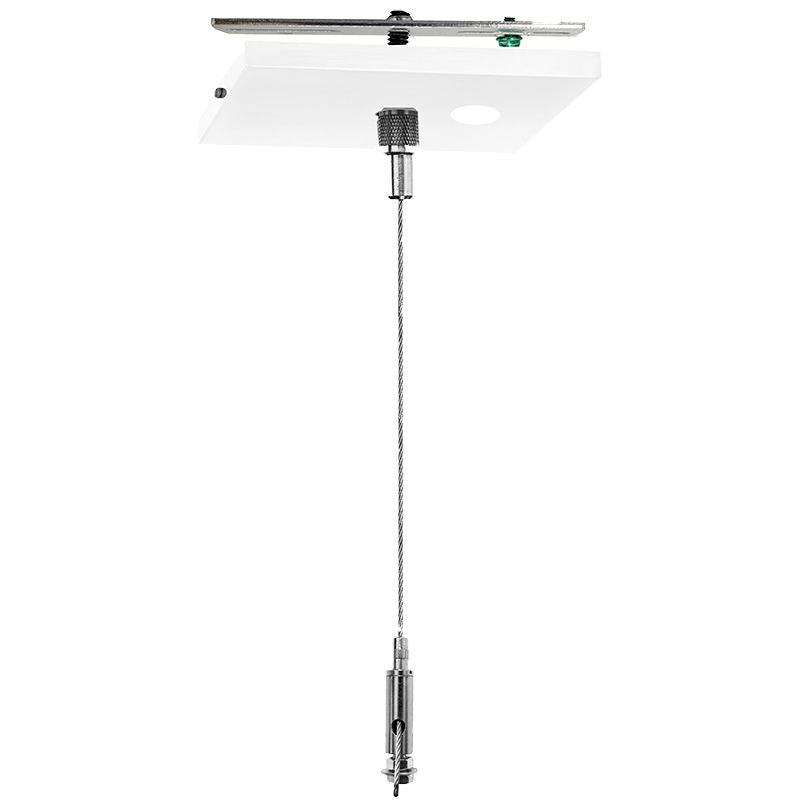 Westgate SCL-CSQ1P-12FT-NC Adj - 12' 1/16" Single Square Suspension Canopy Set With Keyhole End Connector, Power Side Without Cord - White