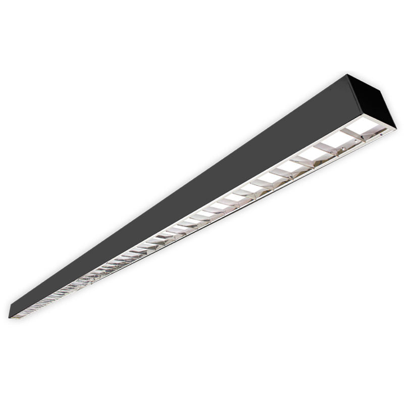Westgate SCX-8FT-80W-MCT4-D-LUV-BK 8' LED 2-3/4" Black Superior Architectural Seamless Linear Light with Louver Lens - Black