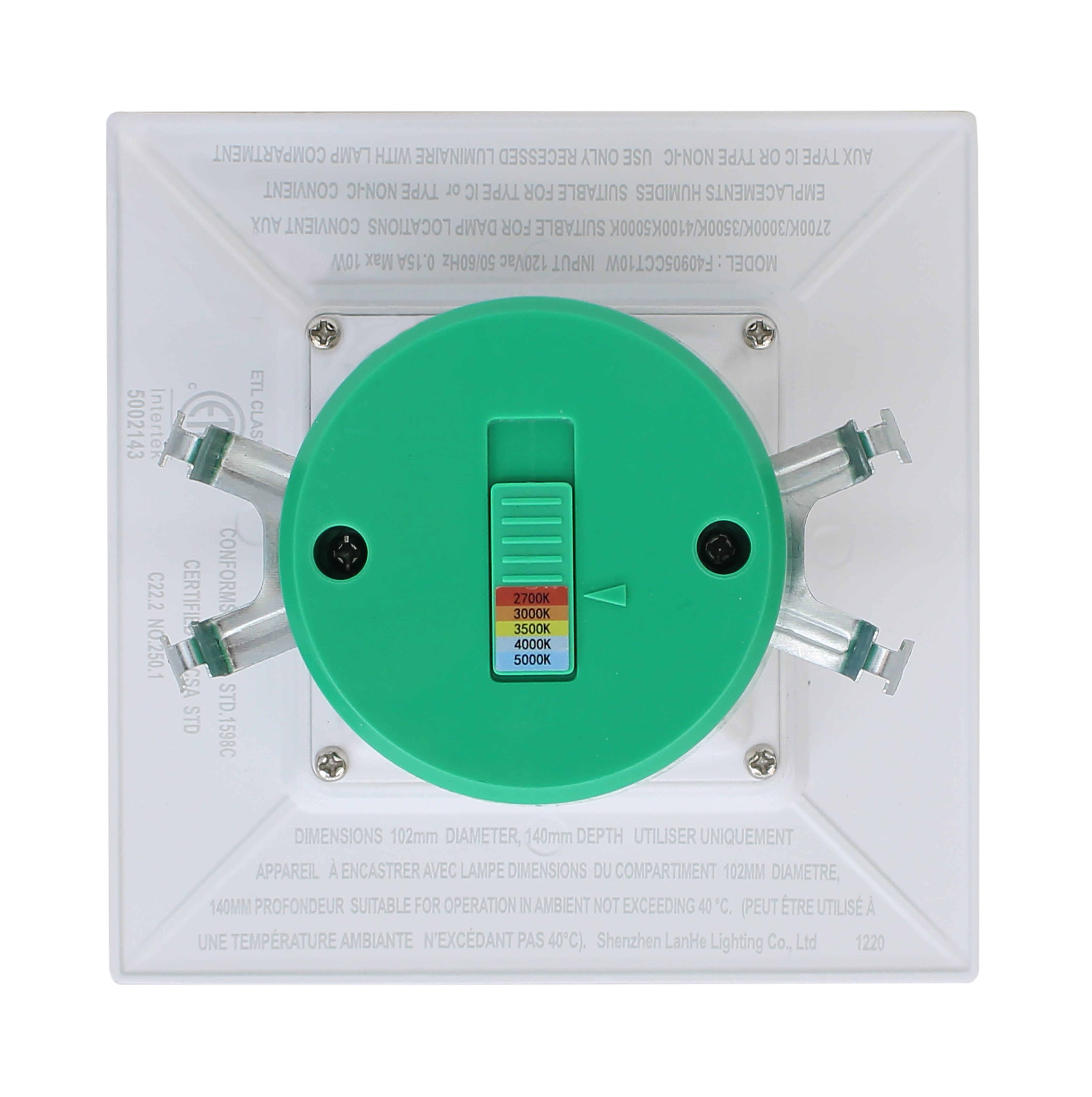 Embellecedor Westgate LED cuadrado liso de 6" 5CCT