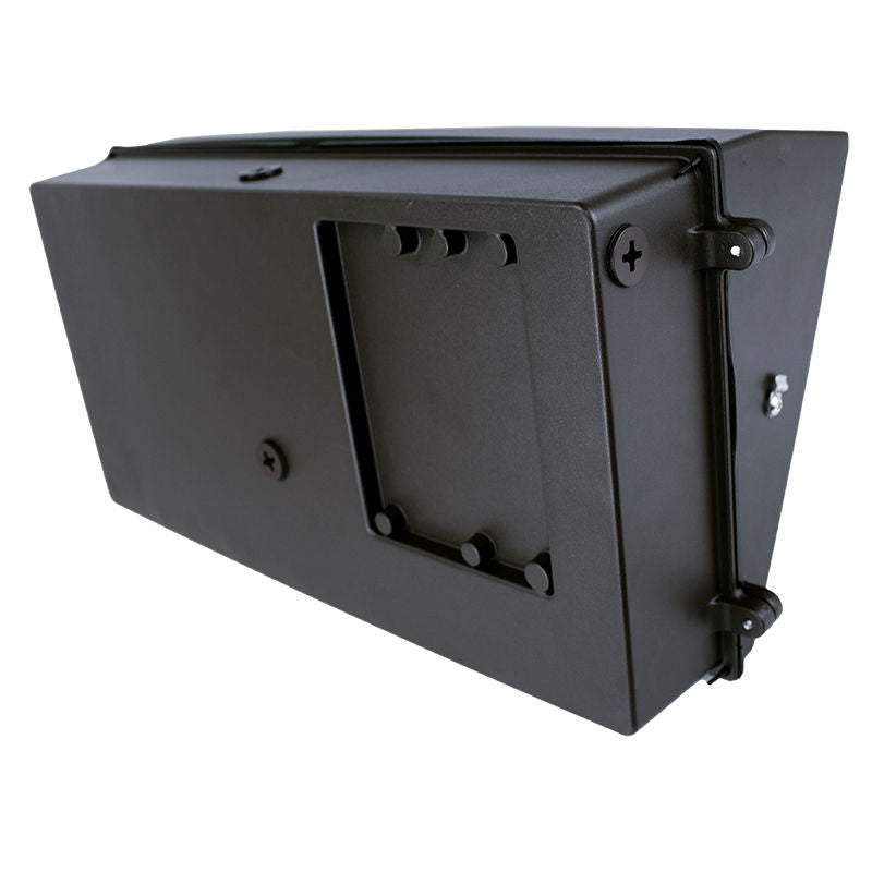 Westgate WMXE-EM-SERIES 80-120W Adjustable Traditional Glass Lens Wall Pack with Emergency Backup - Black