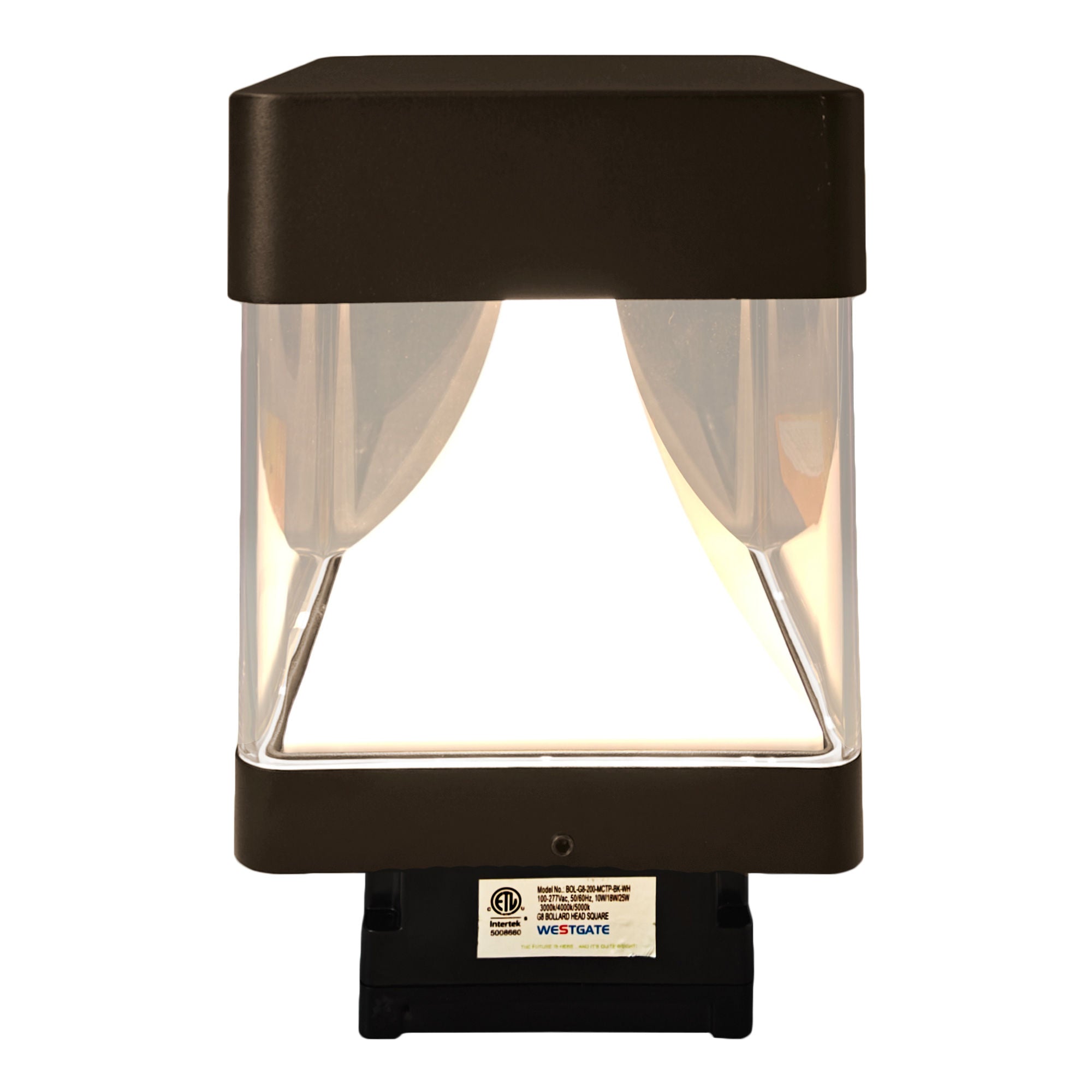 Westgate BOL-G8-200-MCTP-BR-WH G8 Bollard Head Square - White Reflector 10/18/25w 3CCT - Bronze
