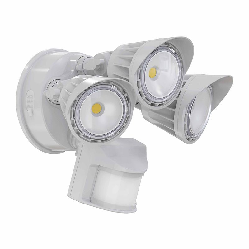 Westgate SL-30W-MCT-WH-P LED 3-heads Security Light With PIR Sensor - White