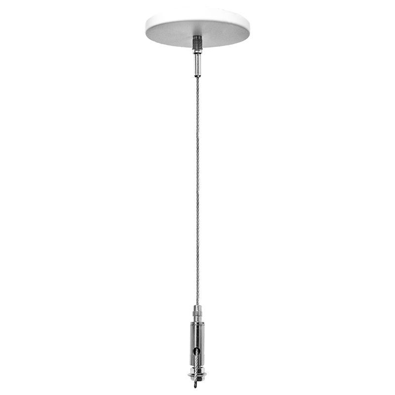 Westgate SCL-CS1M-6FT Adj - 6' 1/16" Single Suspension Set 2" Mini Canopy, Keyhole End, Non-power Side - White