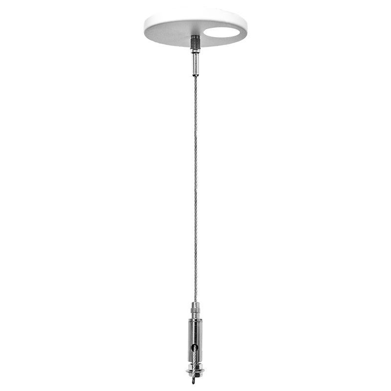 Westgate SCL-CS1MP-6FT Adj - 6' 1/16" Single Suspension Set 2" Mini Canopy, Keyhole End, Power Side W/ SJTW18/5 Cord - White