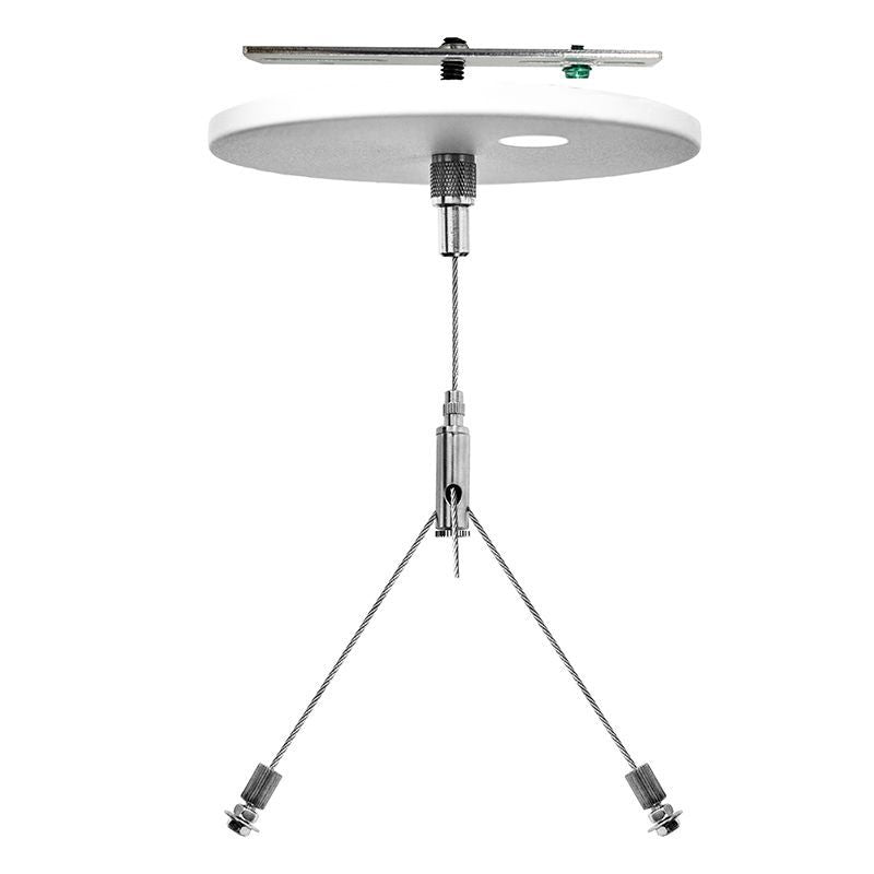 Westgate SCL-CSY1P-6FT Adj - 6' 1/16" Single Suspension Canopy Set With Y Double Keyhole End Connectors, Power Side With SJTW18/5 White Cord - White