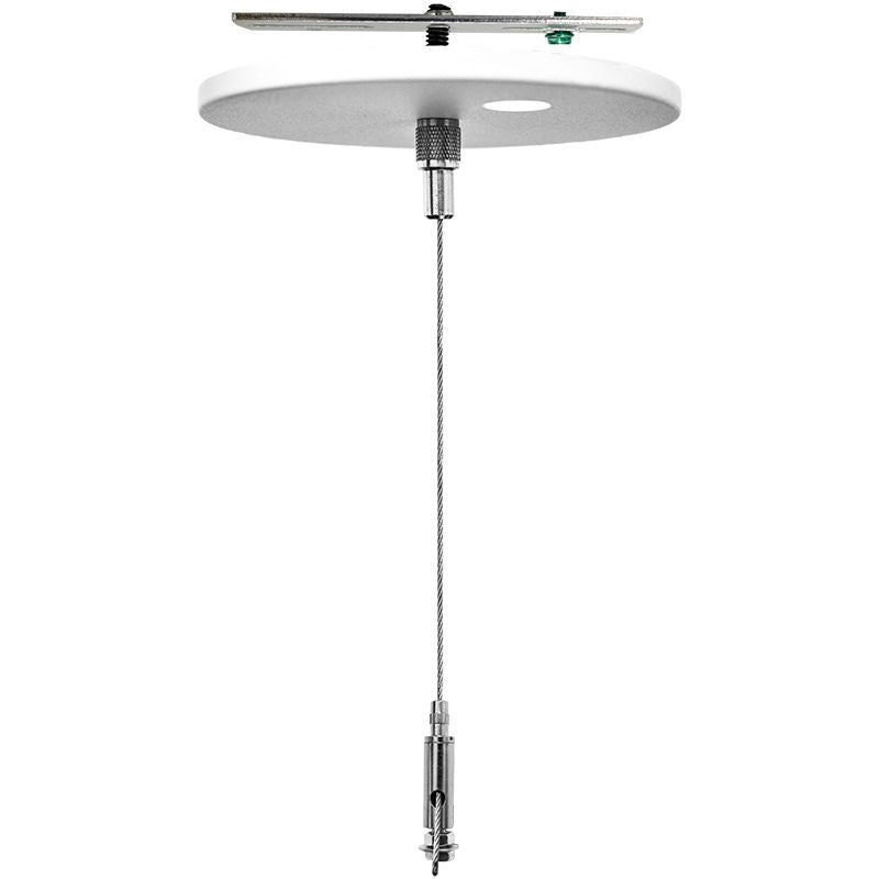 Westgate SCL-CS1P-12FT-NC Adj - 12' 1/16" Single Suspension Canopy Set With Keyhole End Connector, Power Side Without Cord - White