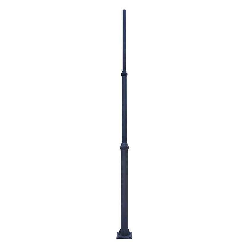 Westgate 120In Decorative Pole D1 Series, 3Pc, 2.36In Tenon, Black Led Outdoor Light - Black - Sonic Electric