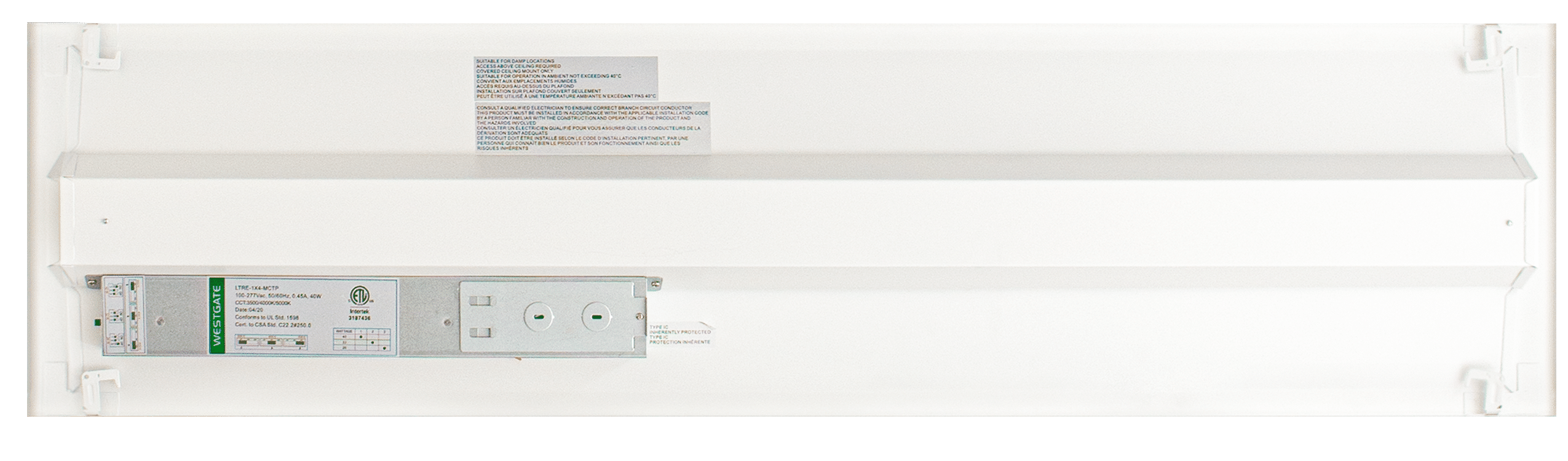 Westgate 1x4 Grille Troffer, 36W, 5000K, Led Outdoor Light - Sonic Electric