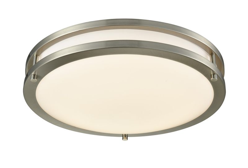 Westgate 25W, 4000K, FDL - 16 - MCT, 16" LED 5CCT Double Ring Flush Mount - Brushed Nickel - Sonic Electric
