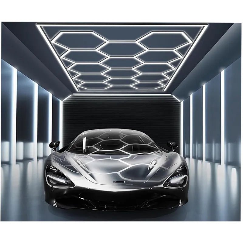 Westgate HEX - 96X190 - RGB - RC - BT RGB Hex Car Shop Decorative Light Kit with Frame, 96’’ X 190" Westgate App or Remote Control - Sonic Electric