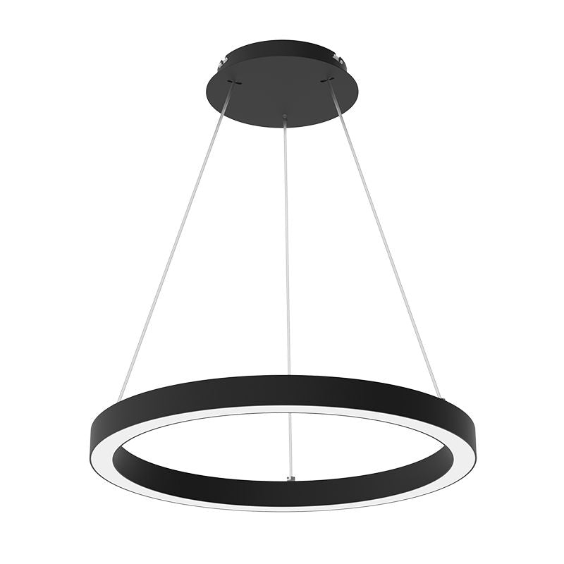 Westgate High - Output Round Linear Chandelier Up/Down Light with Separate Controls, 40W, 5000K, Led Commercial Lighting - Black - Sonic Electric